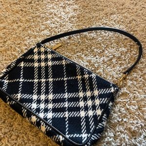 EUC Authentic Burberry London Shoulder Bag Wool Black & White